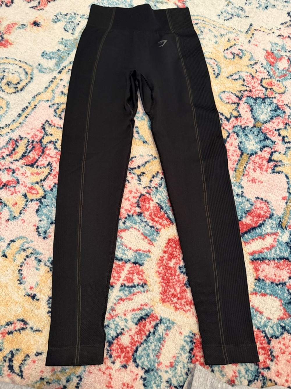 Gymshark Black Ribbed High-Waist Joggers